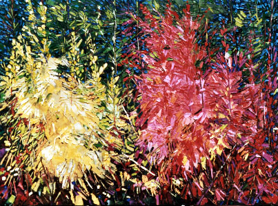 Bertrand Tremblay, Arbres radiants à l'automne, huile sur toile, automne 2000 © Bertrand Tremblay, 2000
