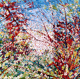 Bertrand Tremblay, Grand carré de cerisiers des sables, huile sur toile, été 2001 © Bertrand Tremblay, 2001