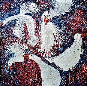Bertrand Tremblay, Prise de bec, huile sur toile, 2000 © Bertrand Tremblay, 2000