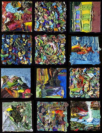 Oeuvres, huile sur toile, 6"x6" © Bertrand Tremblay 1995-2011, à l