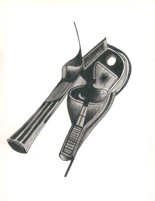 Bertrand Tremblay, Cornemuse, dessin au crayon sur papier Reeves BFK © Bertrand Tremblay