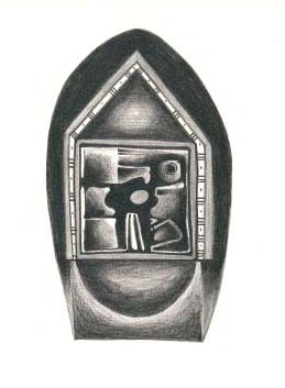 Bertrand Tremblay, Maison, dessin au crayon sur papier Reeves BFK © Bertrand Tremblay